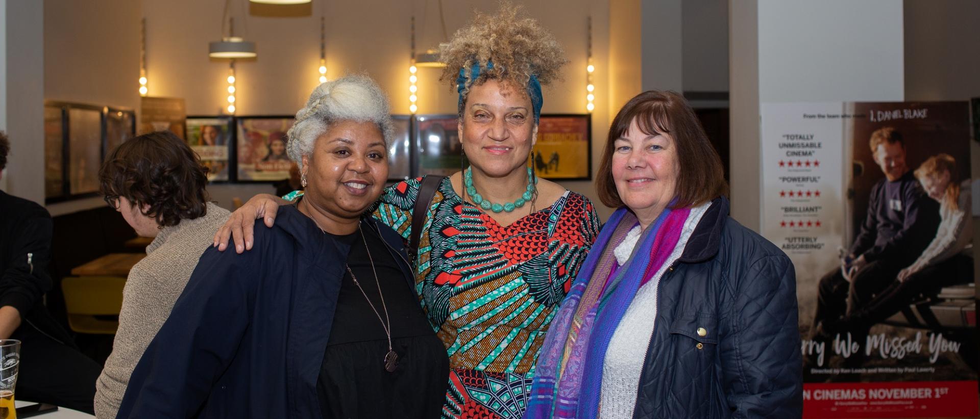 three people posing for a photo in chapter arts centre