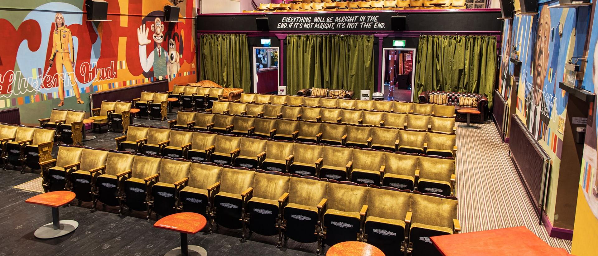 a photo of the inside of the magic lantern cinema in tywyn