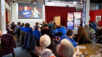 Young people watching a film