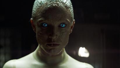 caity lotz as an android in the machine