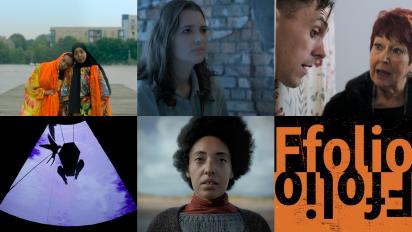collage of still from short films and the Ffolio logo