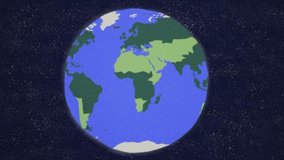 an illustrated graphic of the earth